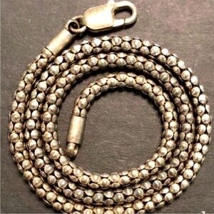 Silpada Vintage Sterling Silver Popcorn Chain 17 Inch Long 4mm Width Necklace